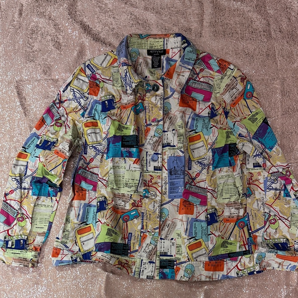 Attyre Multicolor Graphic Print Jacket